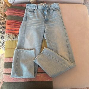 Madewell Tall Pieced Barrel  Leg Jeans